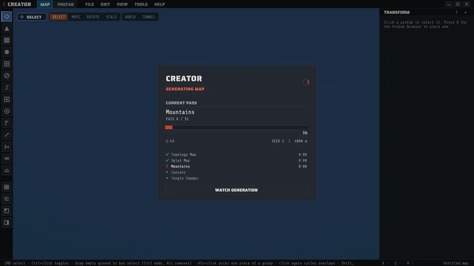 The loading screen showing the real pass ladder, the current pass, its position and the elapsed timer