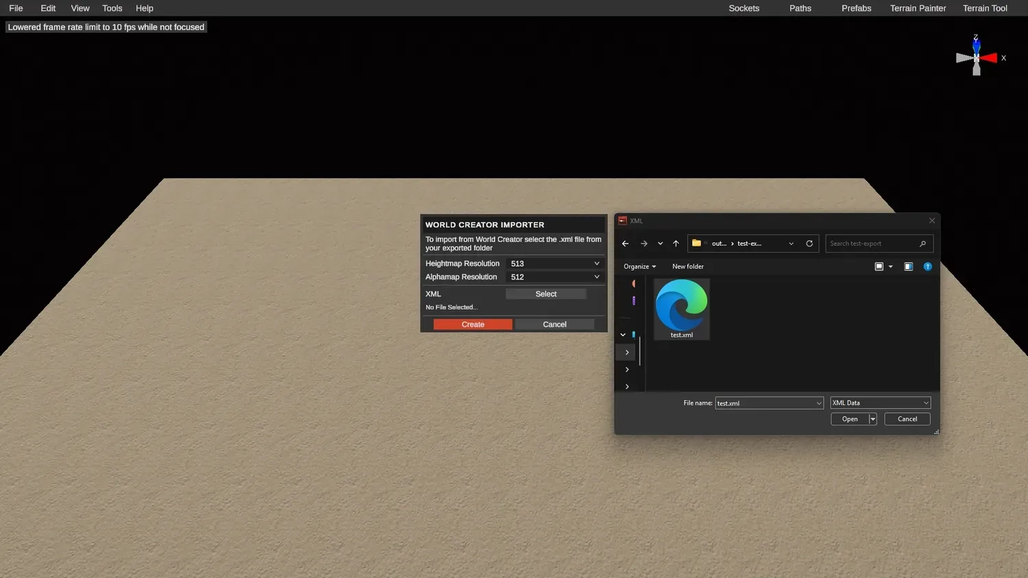 Selecting the project XML file from the Crucible Heightmap output folder in RustEdit